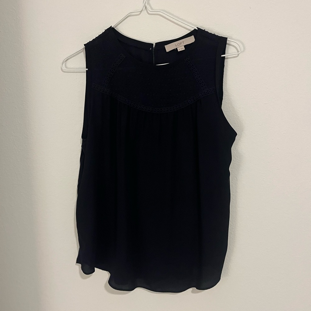 Loft Navy Shell Blouse